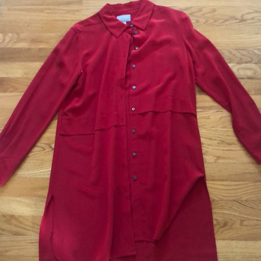 Red 100% silk tunic.